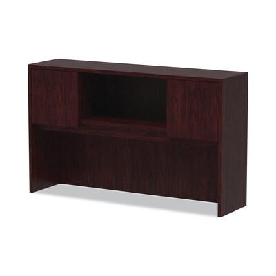 Alera Valencia Series Hutch With Doors, 58 7/8w X 15d X 35 1/2h, Mahogany