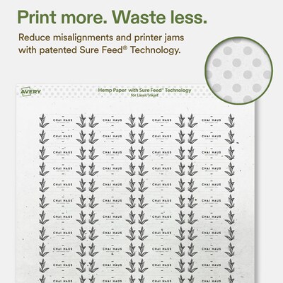 Avery Hemp Rectangle Laser/Inkjet Multipurpose Labels, 1/2" x 1-3/4", Off-White (1200/Pack)