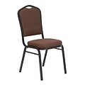 NPS 9300 Series Deluxe Fabric Upholstered Stack Chair, Natural Chocolate/Black Sandtex, 20 Pack (9361-BT/20)