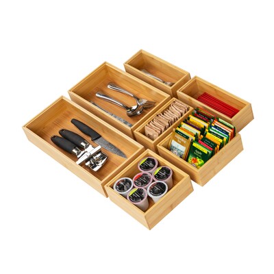 Mind Reader Desk Organizer Set, Brown, 7 Pieces (SLIDORGBM7-BRN)