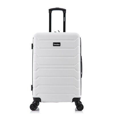 InUSA Trend Plastic 4-Wheel Spinner Luggage, White (IUTRE00M-WHI)