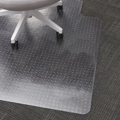 Quill Brand® Chairmat, For Flat-Pile Carpets, Standard Lip, 45 x 53