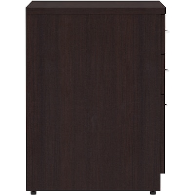 Lorell Essentials 4-Drawer Lateral File Cabinet, Letter/Legal Size, Lockable, 29.5"H x 35.5"W x 22"D, Espresso (LLR18273)