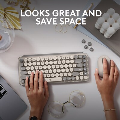 Logitech POP Keys Wireless Mechanical Keyboard, Mist (920-011232)