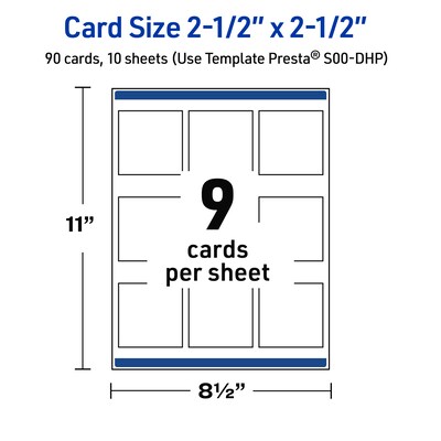 Avery Gold Multi-Lined Border Matte Blank Card, White, 90/Pack (S00-DHP)