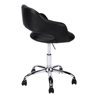Monarch Specialties Inc. Armless Faux Leather Swivel Computer and Desk Chair, Black (I 7298)