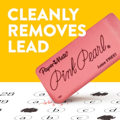 Paper Mate Pink Pearl Erasers, Pink, 24/Box (70520)
