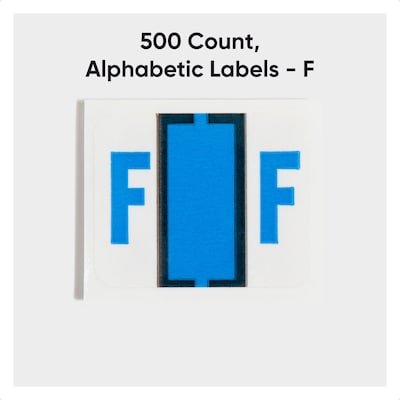 Smead BCCR Labels File Folder Label, F, Blue, 500 Labels/Pack (67076)