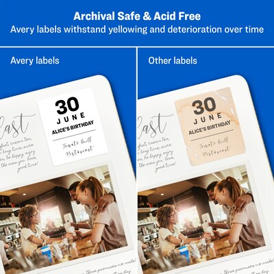 Avery Easy Peel Laser/Inkjet Oval Print to the Edge Labels, 1-1/2 x 2-1/2, White, 270 Labels/Pack