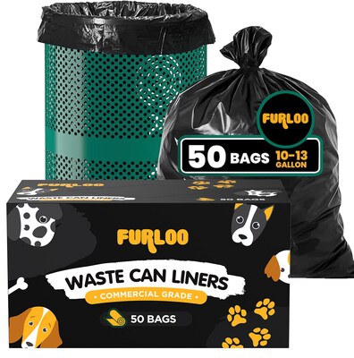 Furloo Steel Outdoor Pet Waste Station Kit with Roll Bag Dispenser, 11.5 Gallon, Green (FLO1R-S-G-B)