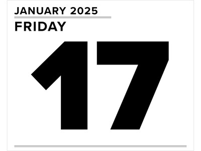 2025 Willow Creek Big Day 5.86" x 4.72" Day-to-Day Calendar, White/Black (40676)