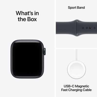 Apple Watch SE 3 GPS Smartwatch, 40mm, Midnight Aluminum Case with Midnight Sport Band, Small/Medium (MEH94LW/A)