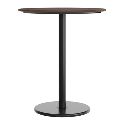 Flash Furniture Acadia 36" Round Wooden Dining Table, Dark Brown/Black Base (STRD36WBRTR24B)