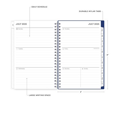 2025-2026 Blue Sky Colorblock 5" x 8" Weekly & Monthly Planner, Plastic Cover, Blue (156067-A26)