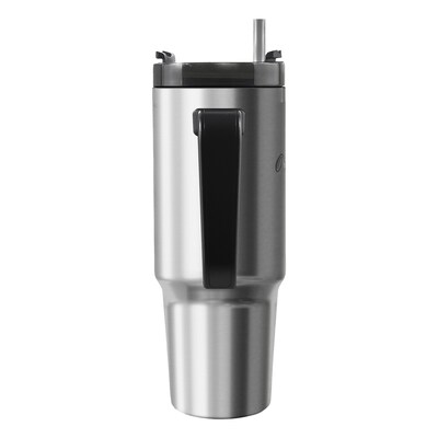 Outdoors Professional Stainless Steel Double-Walled Vacuum Insulated Tumbler with Straw, 30 oz., Silver (OUTD9034)