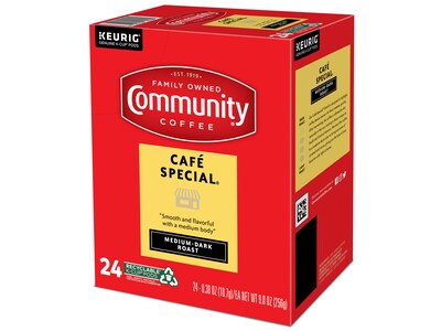 Community Coffee Cafe Special Coffee Keurig® K-Cup® Pods, Medium Dark Roast, 24/Box (5000374325)