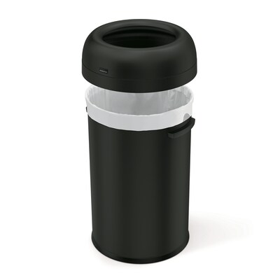 simplehuman 115L Bullet Can, Matte Black Heavy-Gauge Steel, Indoor Trash Can with Open Lid, 30 Gallon (CW1493)