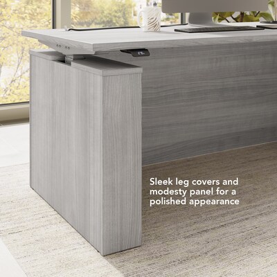Bush Business Furniture Stratus 72"W Electric L-Shaped Adjustable Standing Desk, Platinum Gray (SUT014PG)