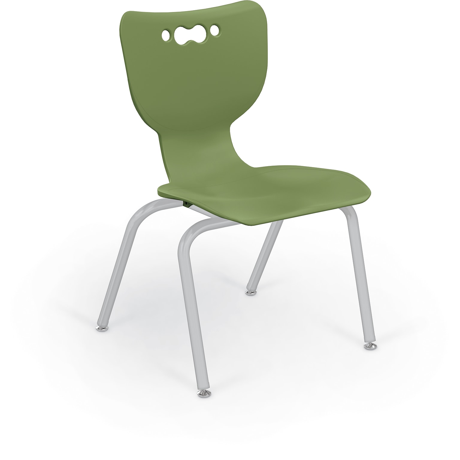 MooreCo 14 Hierarchy Student Chair with 4 Legs, Moss/Platinum Base (703673562751)