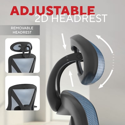 Staples® Dexley Ergonomic Mesh Swivel Task Chair, Blue (UN59375)
