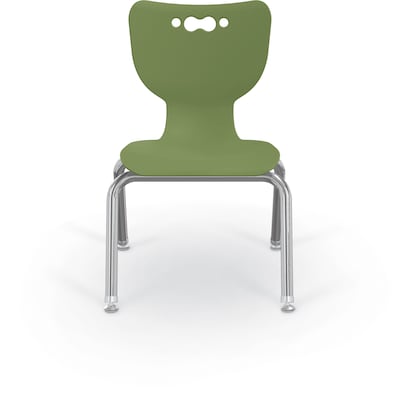 MooreCo 12" Hierarchy Student Chair with 4 Legs, Moss/Chrome Base (703673561891)