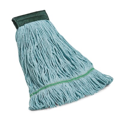 Coastwide Professional™ Looped-End Wet Mop Head, Medium, Recycled PET, 5 Headband, Blue (CW57752)