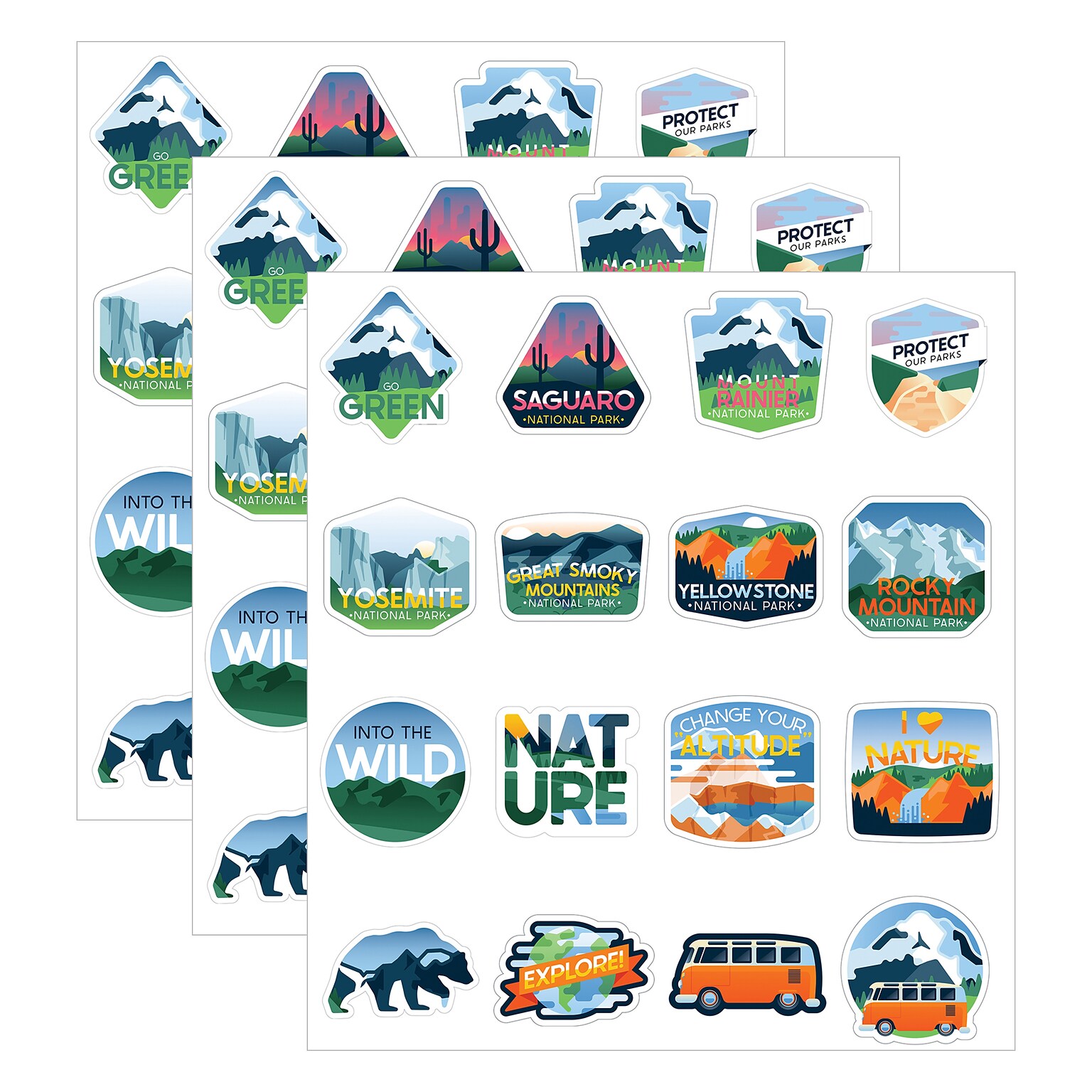 Carson Dellosa Education Adventure Vinyl Stickers, Multicolored, 100/Pack, 3 Packs/Bundle (CD-168323-3)