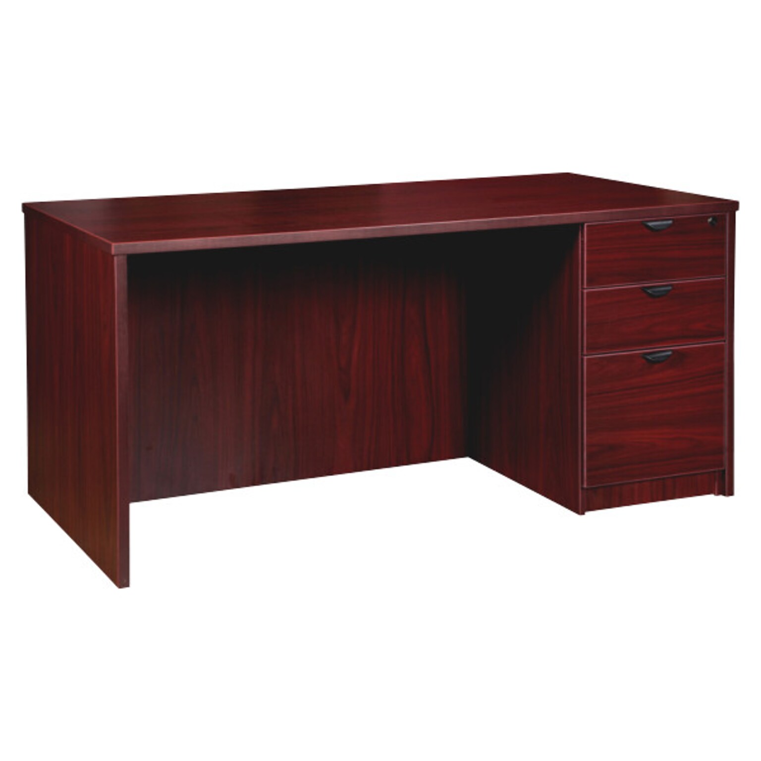 Lorell Prominence 2.0 Right-Pedestal Desk, 30D x 60W x 29H, Mahogany (LLRPD3060RSPMY)