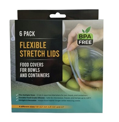 6 Pack Reusable Silicone Stretch Lids