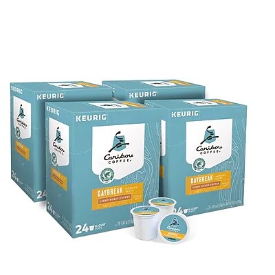 Caribou Coffee Daybreak Morning Blend Coffee Keurig® K-Cup® Pods, Light Roast, 96/Carton (6994)