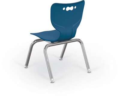 MooreCo 12 Hierarchy Student Chair with 4 Legs, Endless Sea/Chrome Base (703673562676)