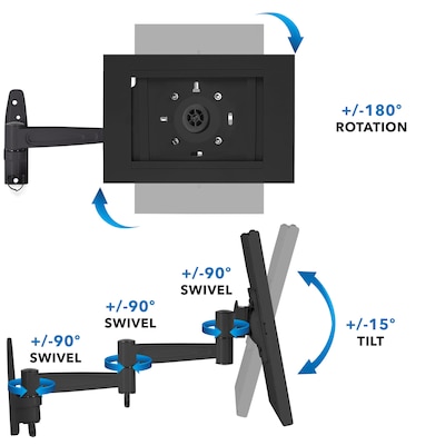 Mount-It! Adjustable Anti-Theft iPad Wall Mount, Black (MI-3774B_G10)