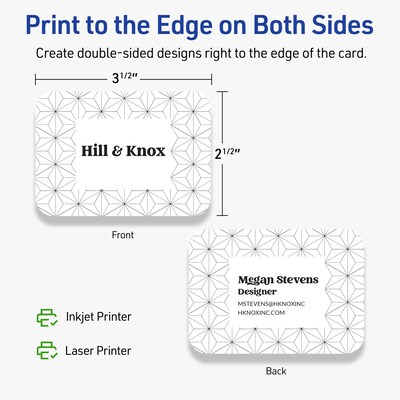 Avery Business Cards, 2-1/2" x 3-1/2", Matte White, 300/Box (95328)