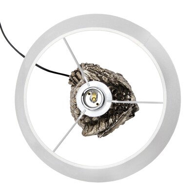 Simple Designs Woodland 19.85" Tall Contemporary Gazing Brown and White Night Owl Novelty Bedside Desk Lamp, White (LT2098-WHT)