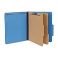Quill Brand® 2/5-Cut Tab Pressboard Classification File Folders, 2-Partitions, 6-Fasteners, Letter,