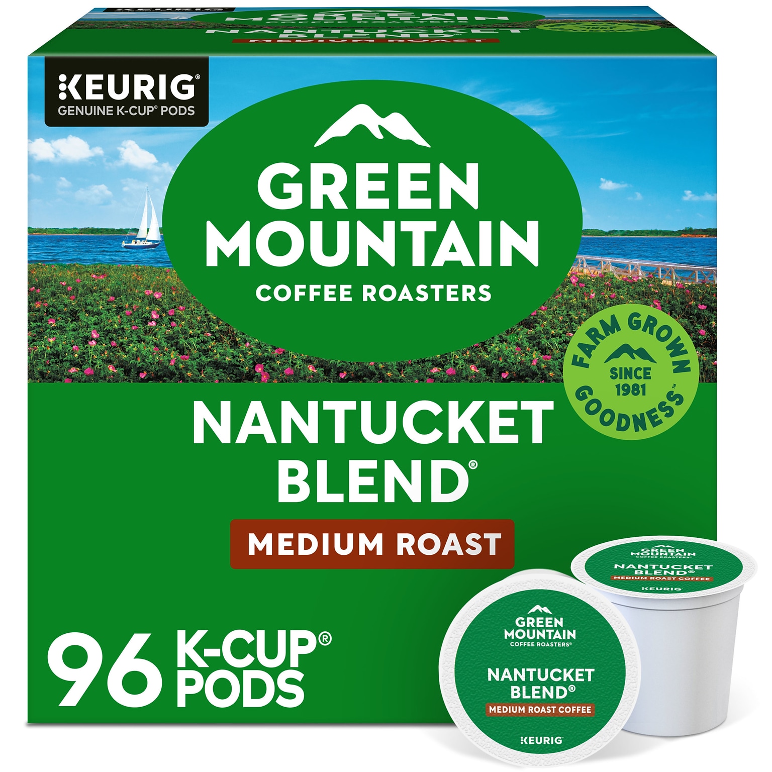 Green Mountain Nantucket Blend Coffee Keurig® K-Cup® Pods, Medium Roast, 96/Carton (6663)
