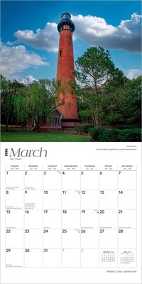 2026 BrownTrout Atlantic Coast Lighthouses 12" x 12" Monthly Wall Calendar (9798330704354)