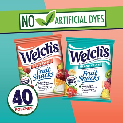 Welch's Gluten Free Fruit Snacks Variety Pack, 0.8 oz., 40 Packs/Box (84061)