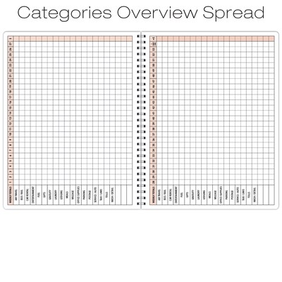 Global Printed Products Business Expense Accounting Journal, 8.5" x 11", Black/Blue, (GPP-0116)