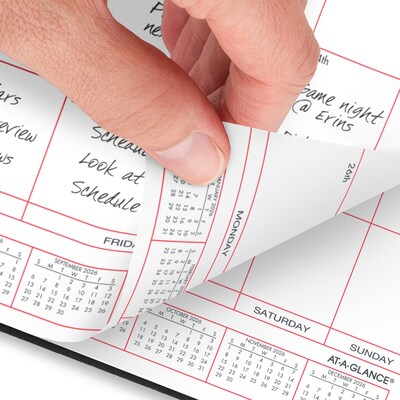 2026 AT-A-GLANCE 8" x 10" Calendar Year/Monthly Planner, Faux Leather Cover Black (70-130-05-26)