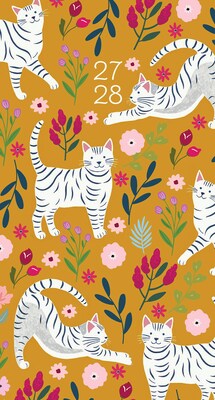 2026-2028 Willow Creek Kitty Vibes 3.5 x 6.5 Monthly Pocket/Wallet Calendar, Assorted Colors (65686)