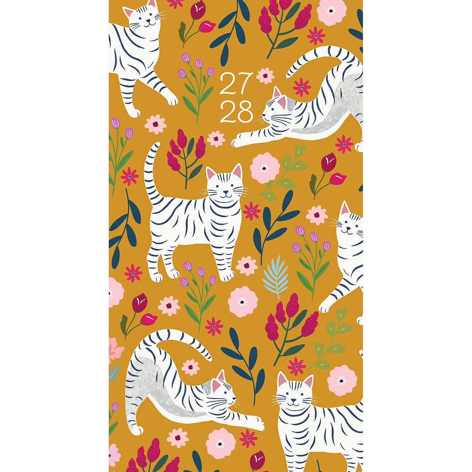 2026-2028 Willow Creek Kitty Vibes 3.5 x 6.5 Monthly Pocket/Wallet Calendar, Assorted Colors (65686)