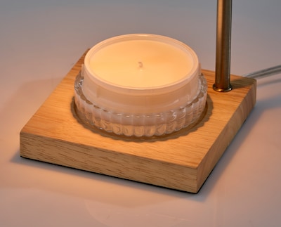 Simplee Adesso Ridgley Candlewarmer 13.25" Halogen Table Lamp, Antique Brass (SL1190-21)