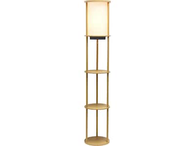 Simple Designs 62.5" Matte Tan Floor Lamp with Cylindrical Shade (LF2010-TAN)
