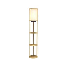 Simple Designs 62.5 Matte Tan Floor Lamp with Cylindrical Shade (LF2010-TAN)