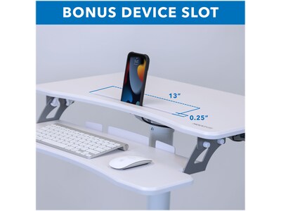 Mount-It! 28"W Adjustable Steel Standing Desk, White (MI-7979W)