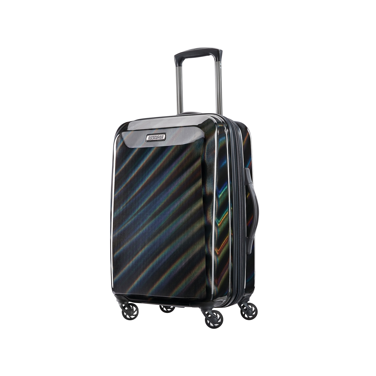 American Tourister Moonlight ABS/Polycarbonate Hardside Luggage, Iridescent Black (92504-8436)