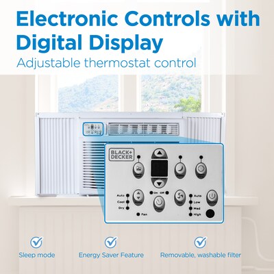 Black & Decker 230-Volt 18,000 (BTU DOE) Window Air Conditioner with Remote, White (BD18WT6)