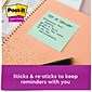 Post-it® Recycled Super Sticky Notes, 4" x 4", Oasis Collection, Lined, 90 Sheets/Pad, 6 Pads/Pack (675-6SST)