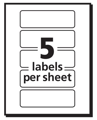 Avery Laser Color Coding Labels, 1" x 3", Assorted Colors, 5/Sheet, 40 Sheets/Pack (5481)